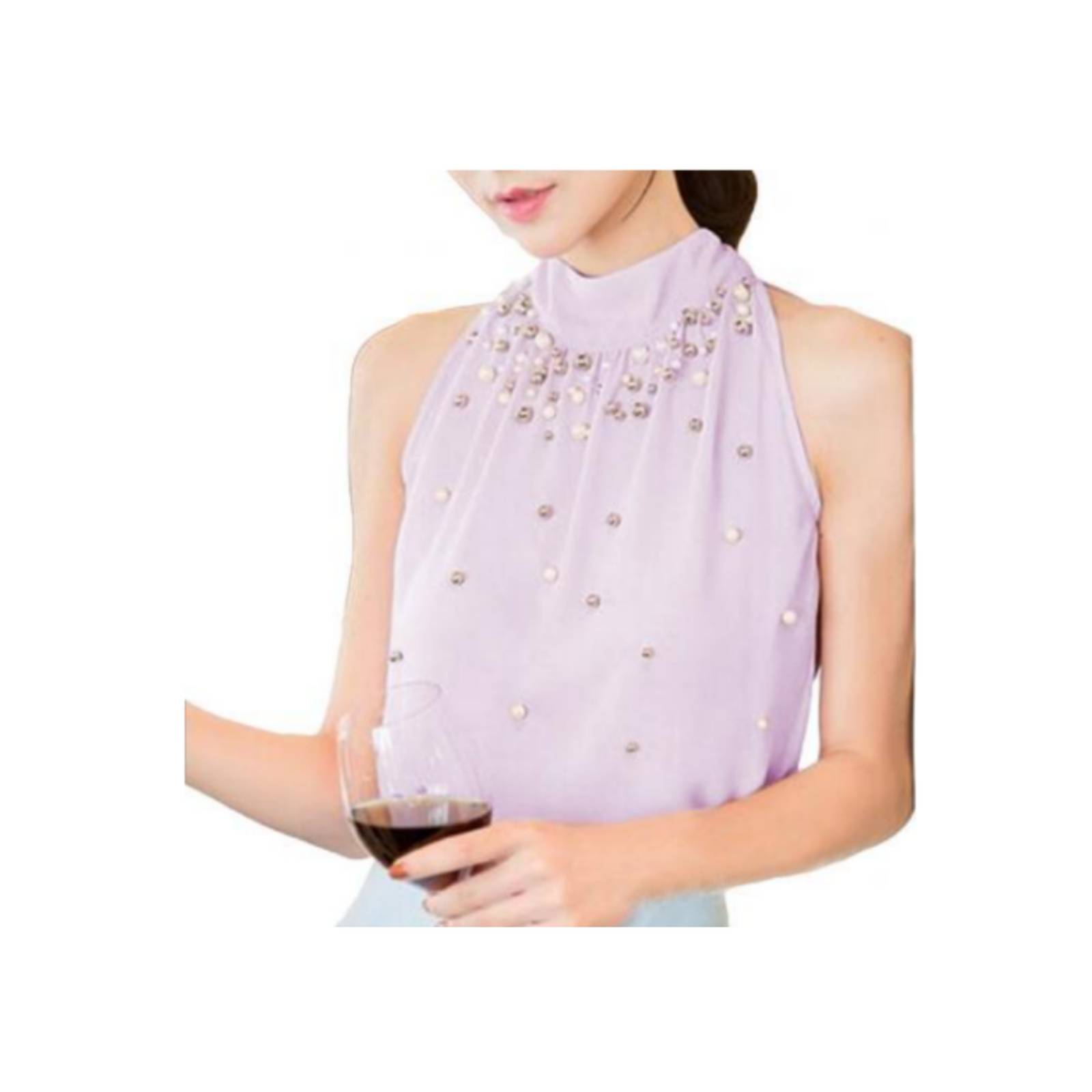 Blusa Top Elegante Sin Mangas Para Mujer M-154 