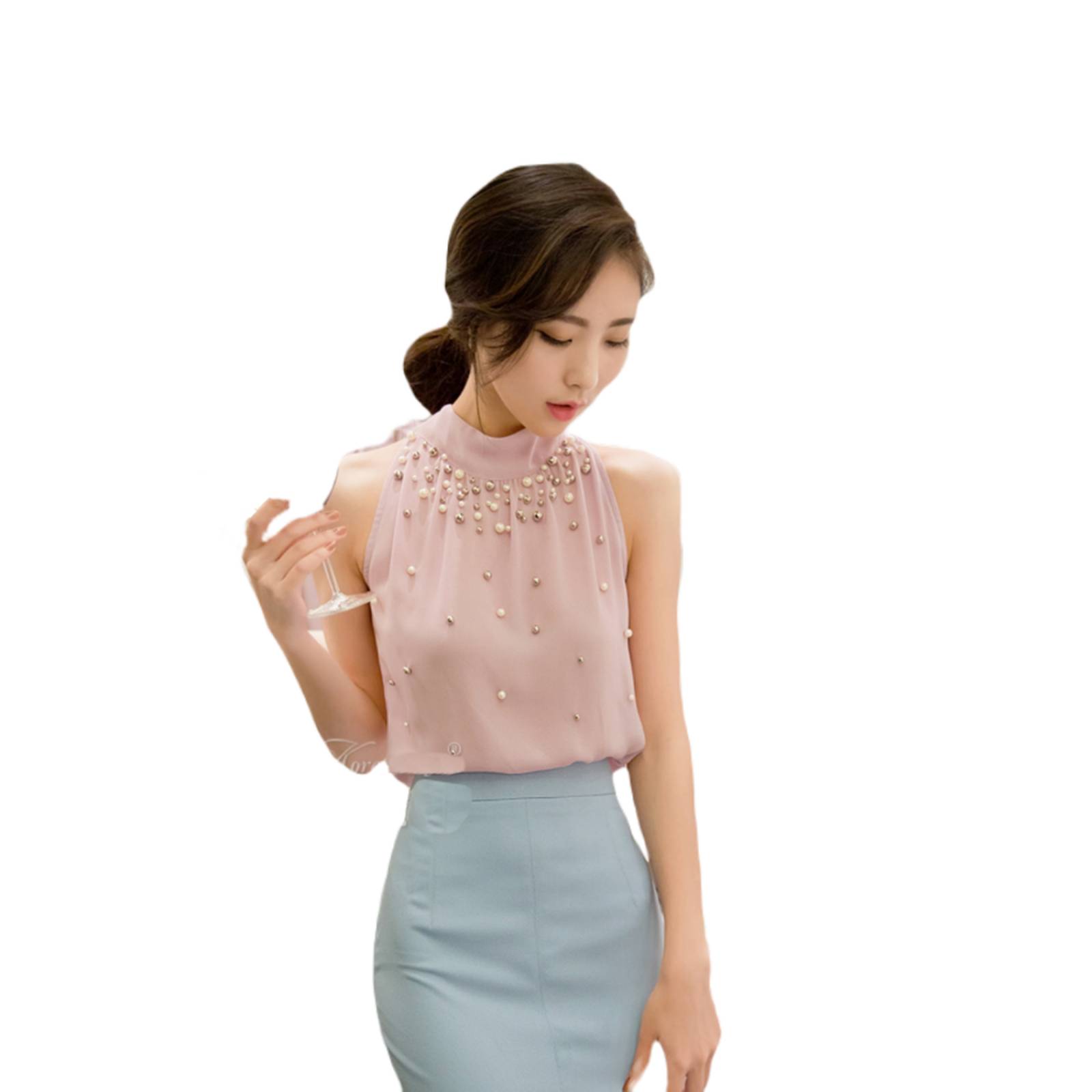 Blusa Top Elegante Sin Mangas Para Mujer M-154 