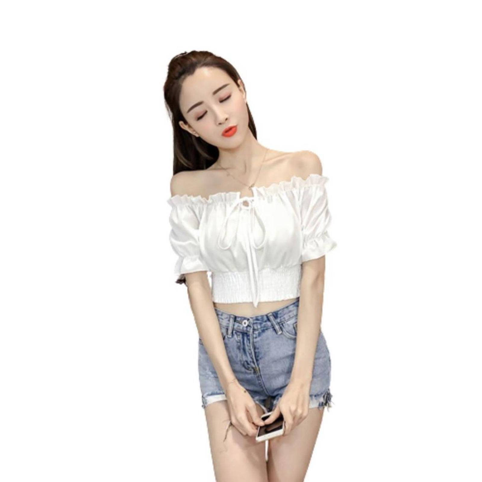 Blusa Para Mujer Hombros Descubiertos Manga Corta M-100