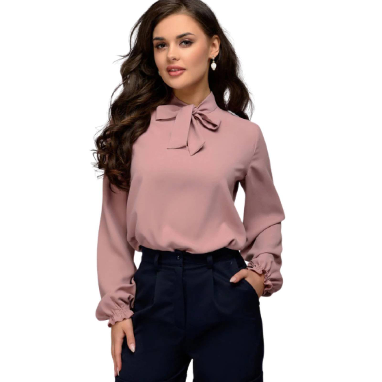 Elegante Blusa Para Dama Diseño De Moño En Cuello Mpb-532