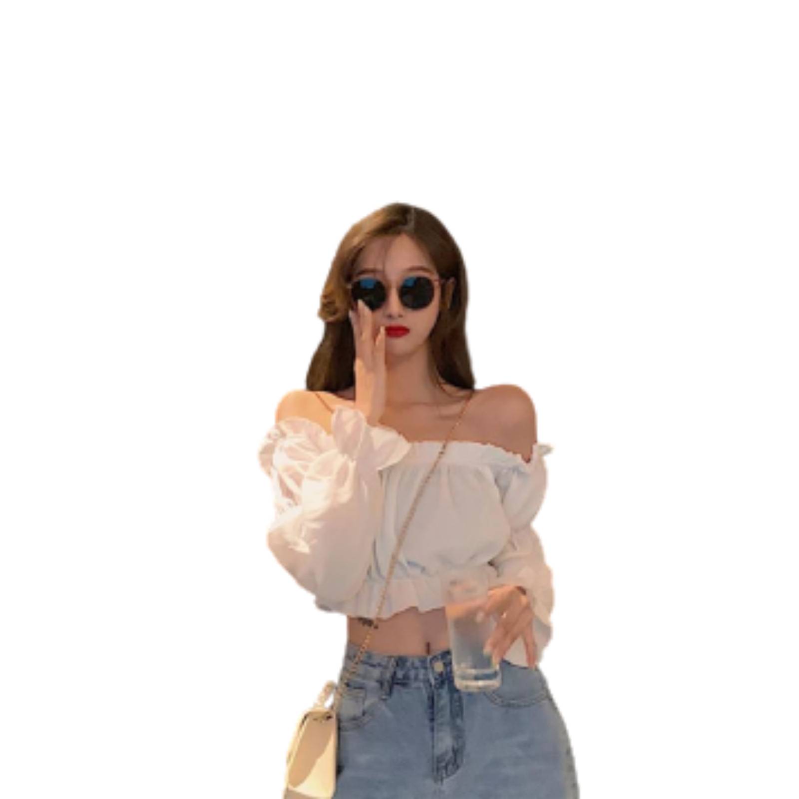 Crop Top Manga Larga Para Mujer M-062 