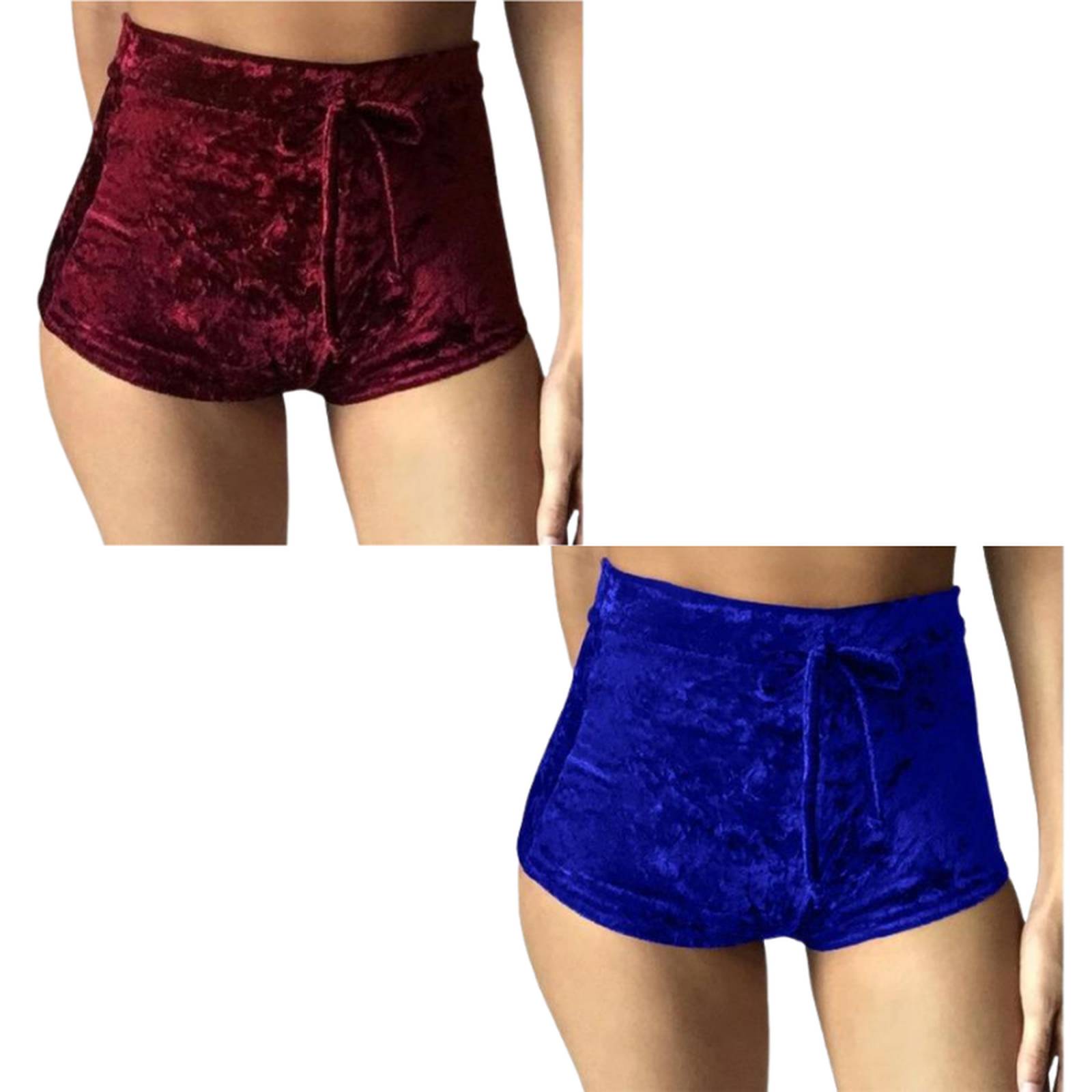 2 Shorts De Terciopelo Tela Suave Para Mujer