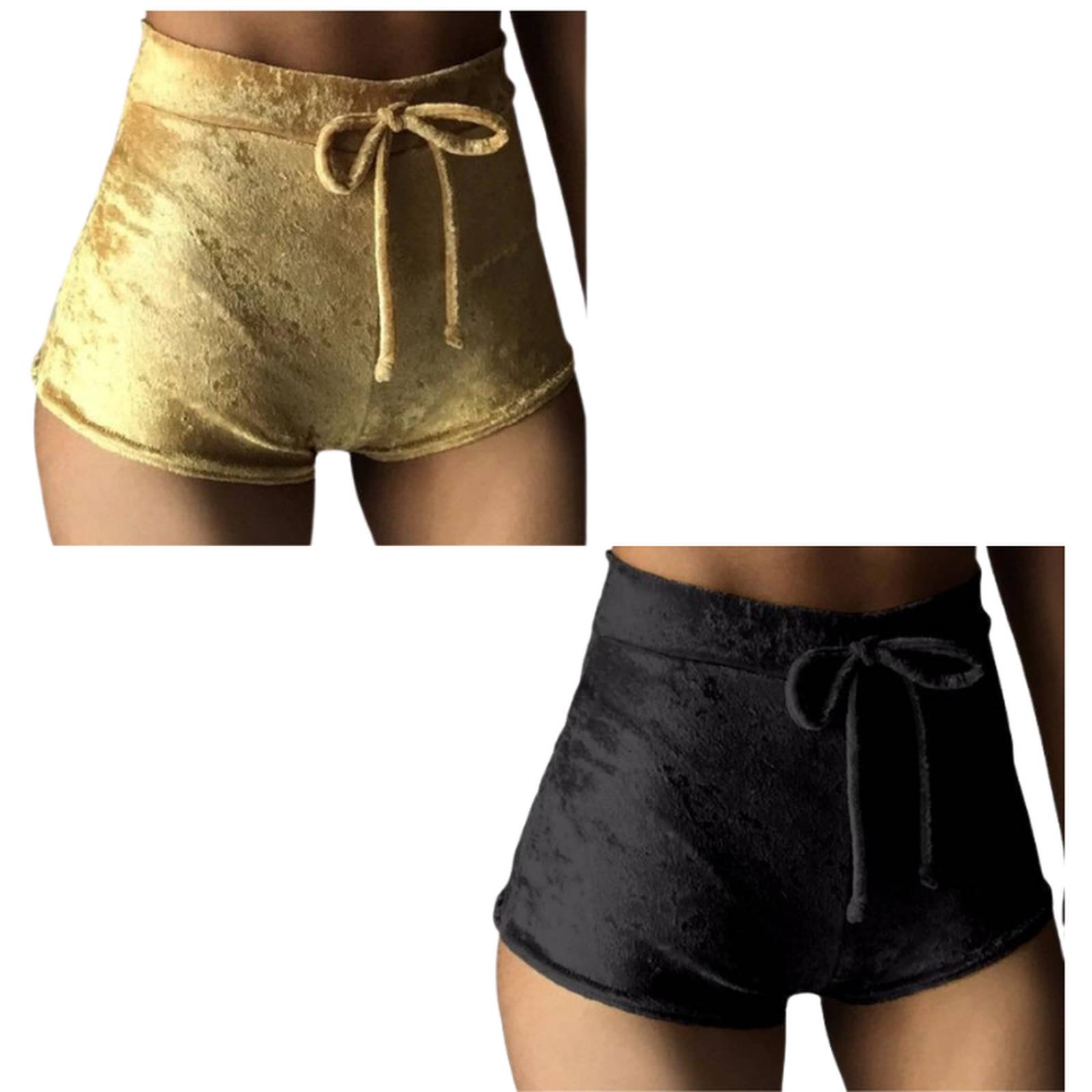 2 Shorts De Terciopelo Tela Suave Para Mujer
