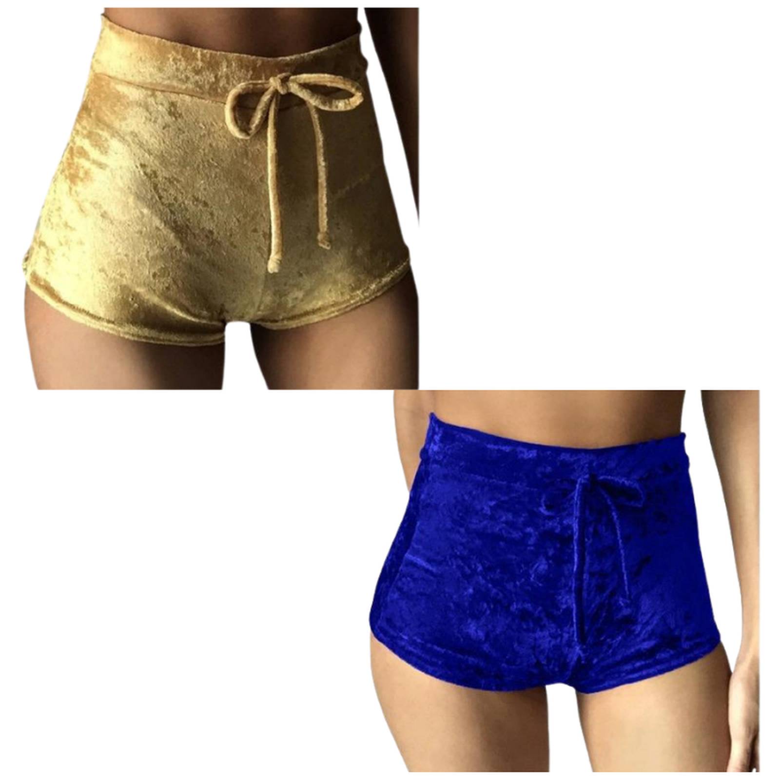 2 Shorts De Terciopelo Tela Suave Para Mujer