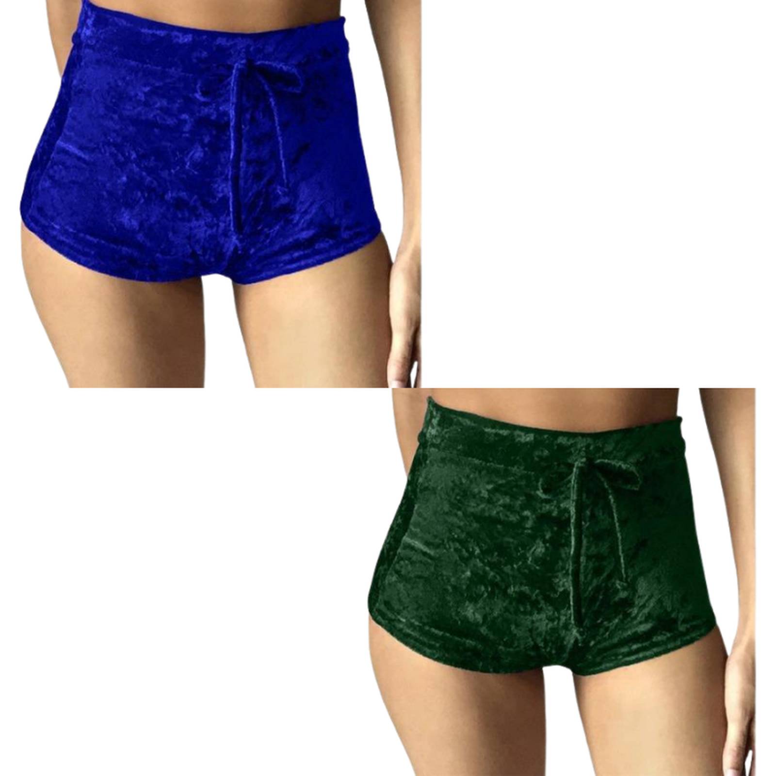 2 Shorts De Terciopelo Tela Suave Para Mujer
