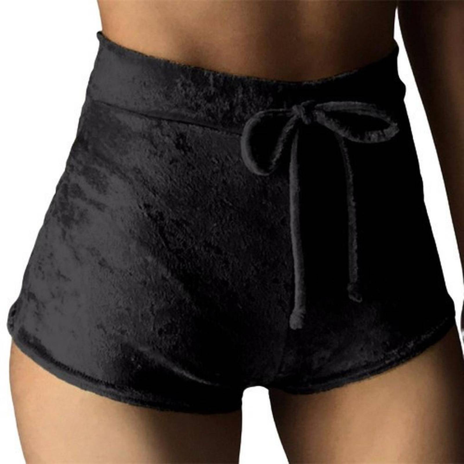 2 Shorts De Terciopelo Tela Suave Para Mujer