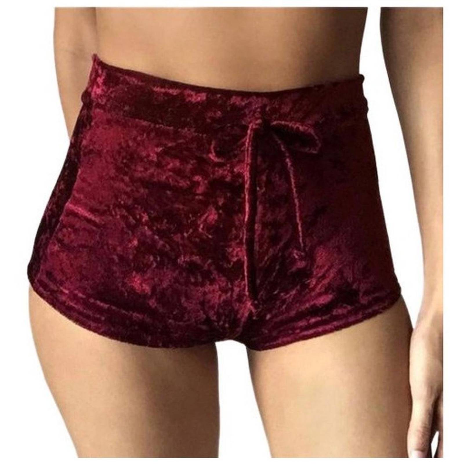 2 Shorts De Terciopelo Tela Suave Para Mujer
