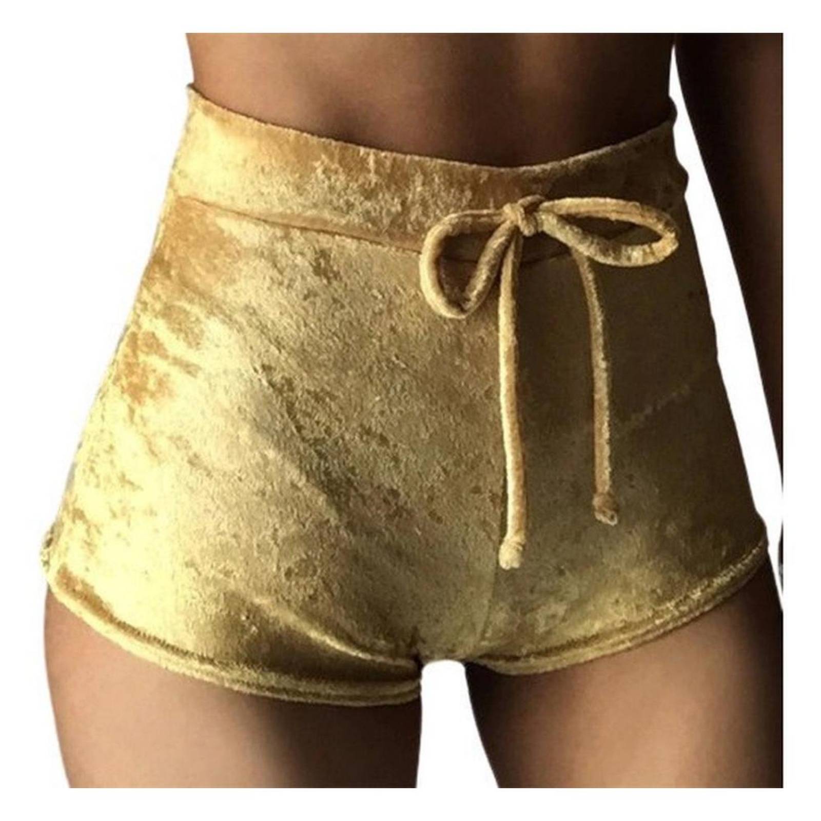 2 Shorts De Terciopelo Tela Suave Para Mujer