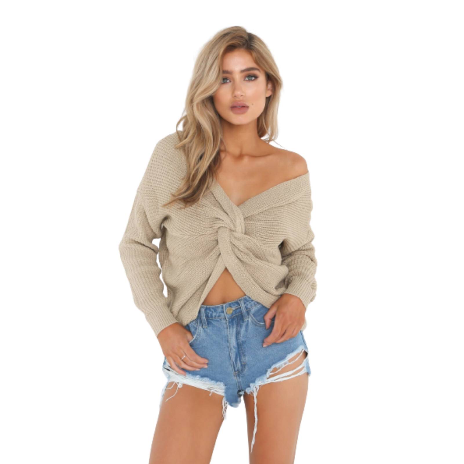 Suéter Con Nudo Espalda Descubierta Para Mujer M-205