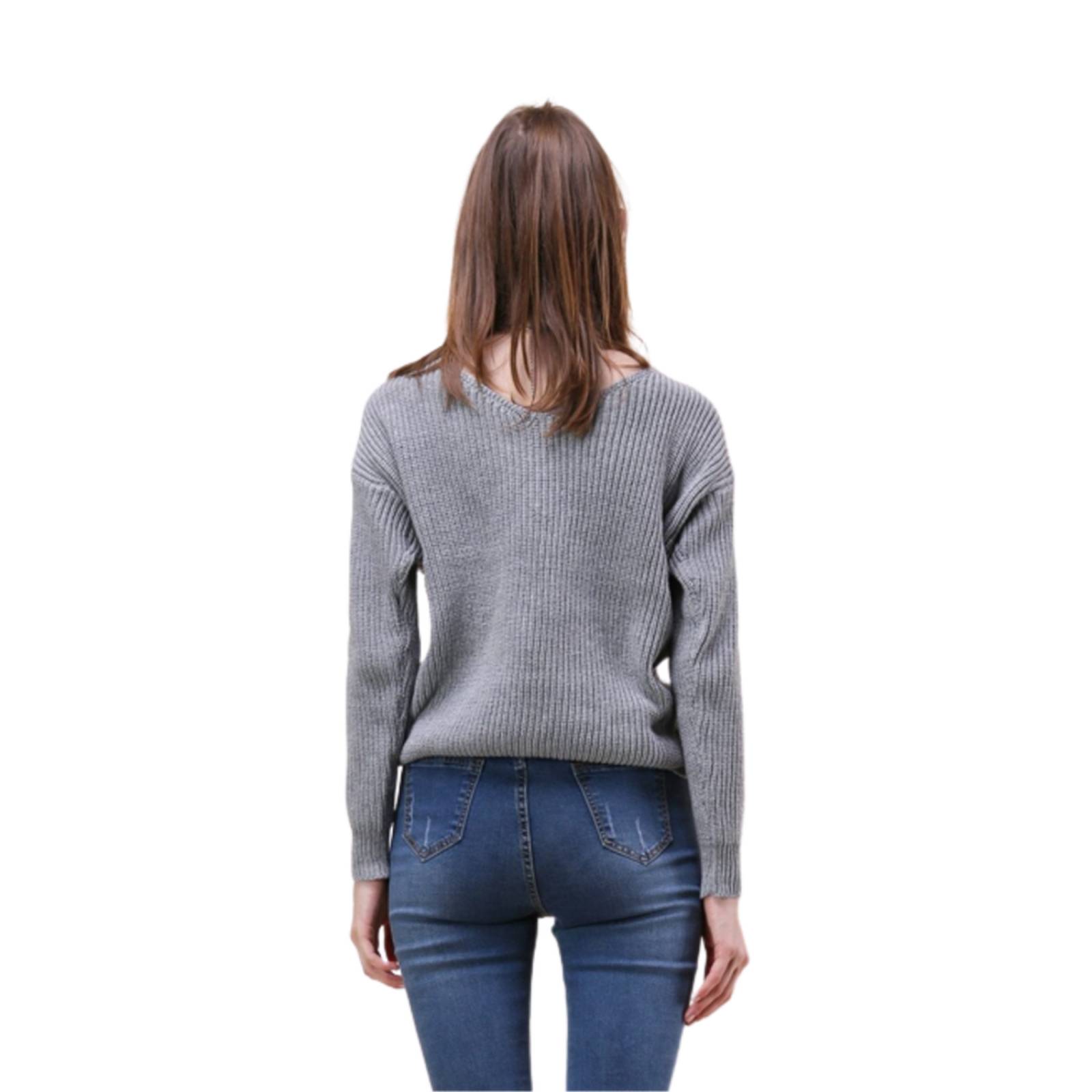 Suéter Con Nudo Espalda Descubierta Para Mujer M-205