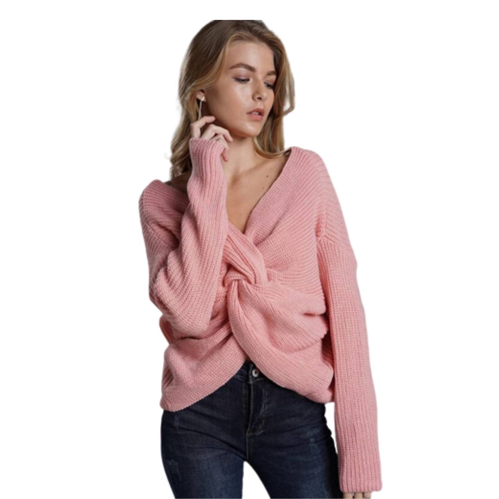 Suéter Con Nudo Espalda Descubierta Para Mujer M-205