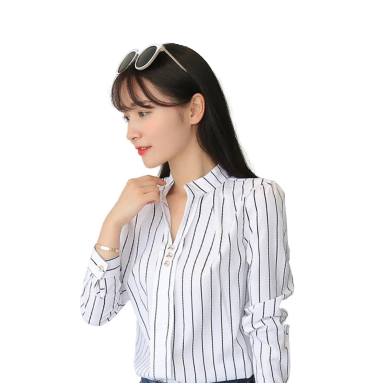Blusa Camisa Oficina Para Mujer Manga Larga M-210 