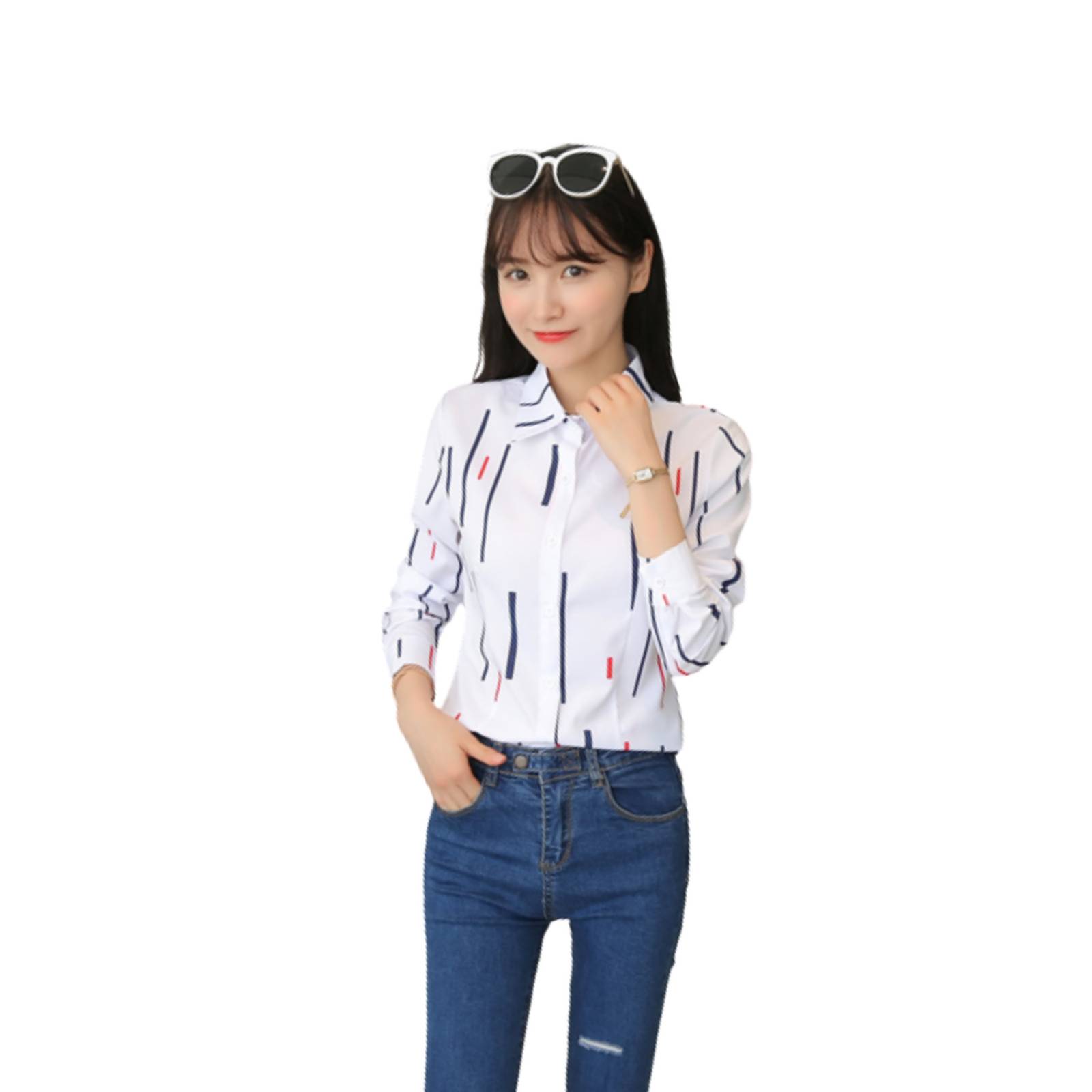 Blusa Camisa Oficina Para Mujer Manga Larga M-210 