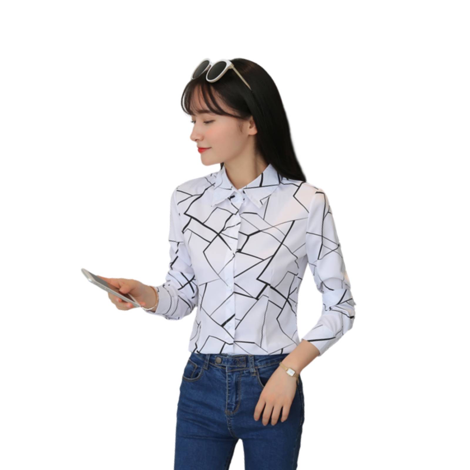 Blusa Camisa Oficina Para Mujer Manga Larga M-210 