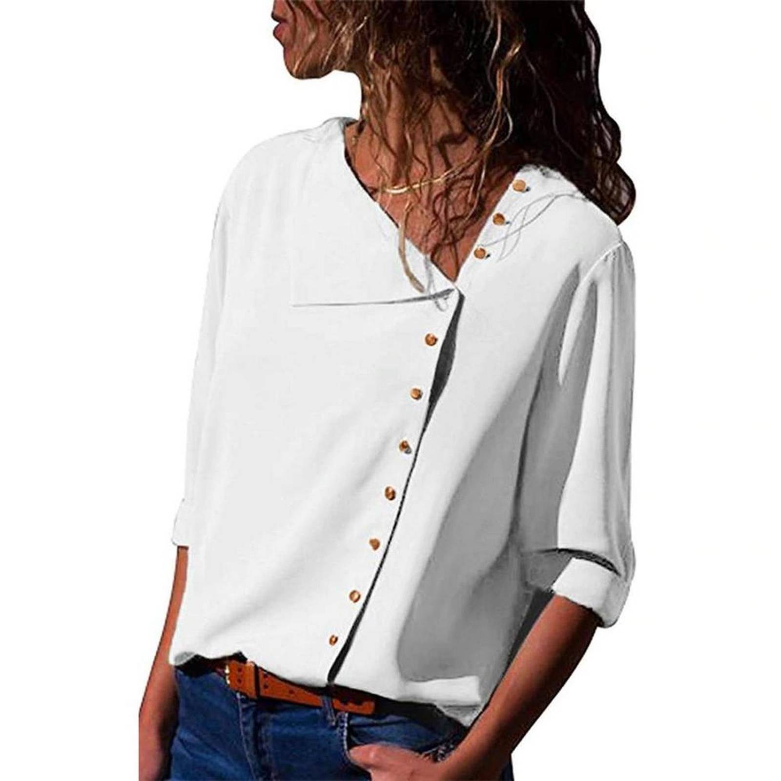 Blusa Elegante Para Mujer De Oficina Manga Larga M-115 