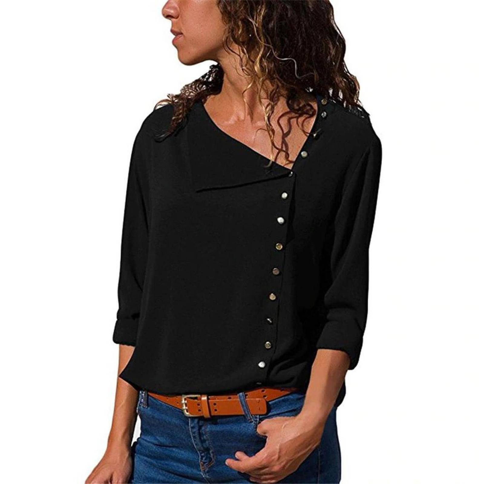 Blusa Elegante Para Mujer De Oficina Manga Larga M-115 