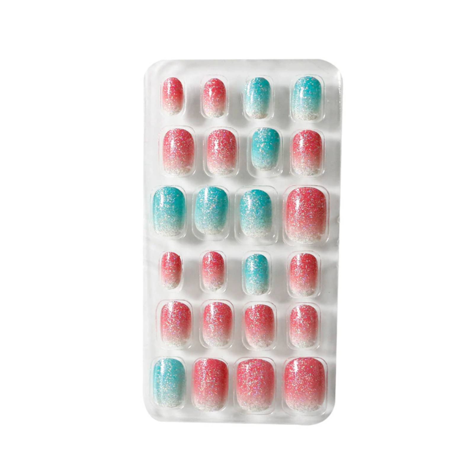 Uñas Postizas Largas Manicure Decoradas 24 uds M-411 Multicolor