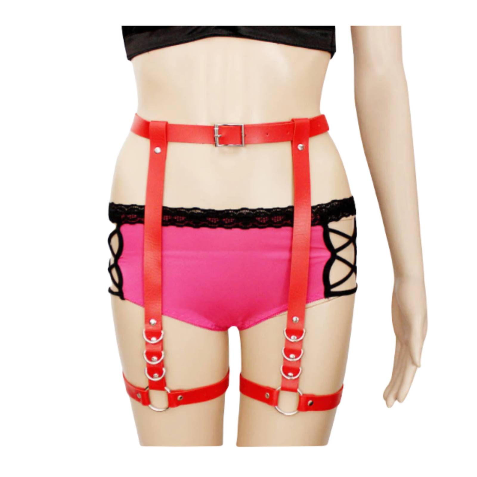 Liguero Arnés Sexy Ajustable Pierna Lencería M-364 Rojo