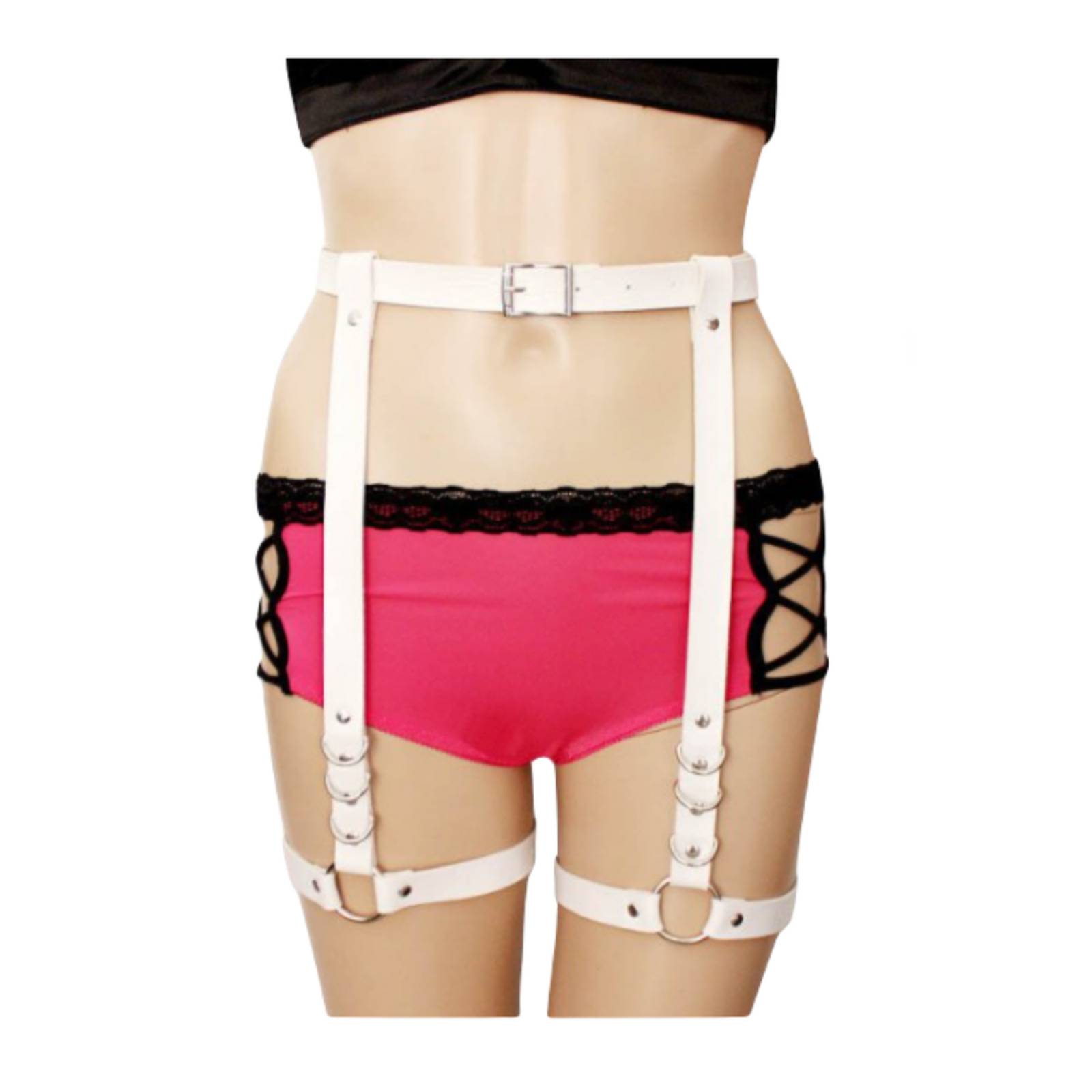 Liguero Arnés Sexy Ajustable Pierna Lencería M-364 Blanco