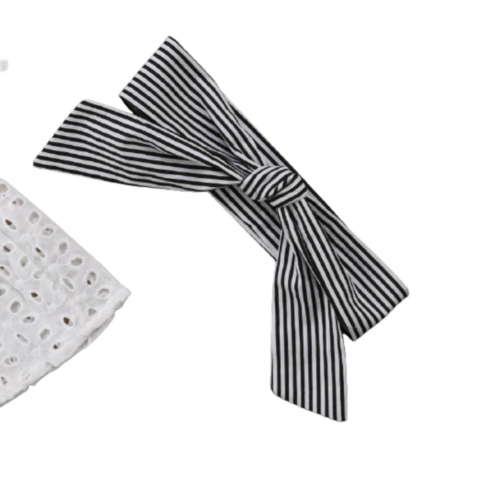 Conjunto 3 Piezas Verano Blanco Y Negro Niña Bebe V-056 