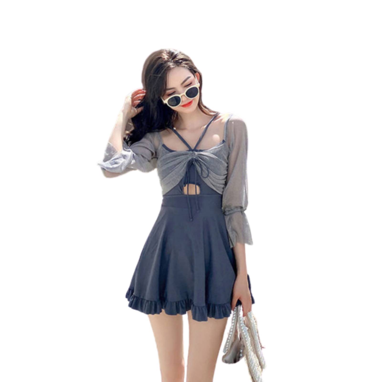 Vestido Traje De Baño Con Volantes Estilo Coreano M-912 