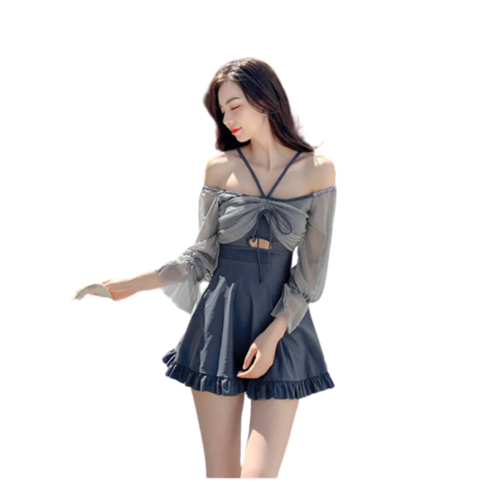 Vestido Traje De Baño Con Volantes Estilo Coreano M-912 