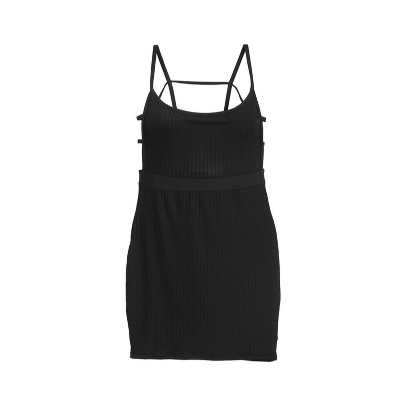 Vestido Amarillo Negro Moda Dama V-104
