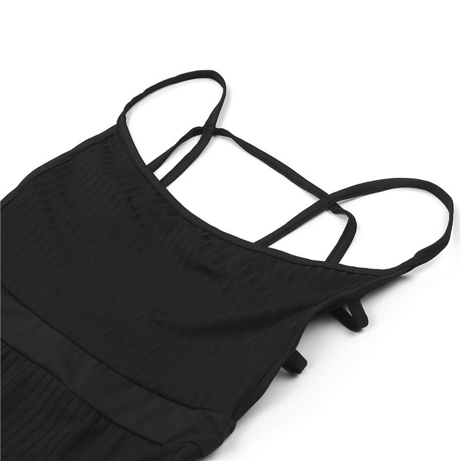 Vestido Amarillo Negro Moda Dama V-104