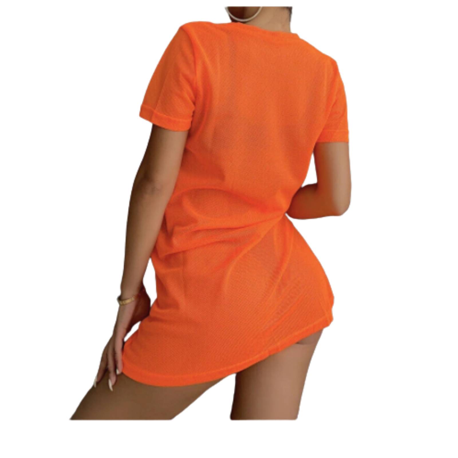 Vestido Playero Sexy Transparente Colores Neón Dama M-337 