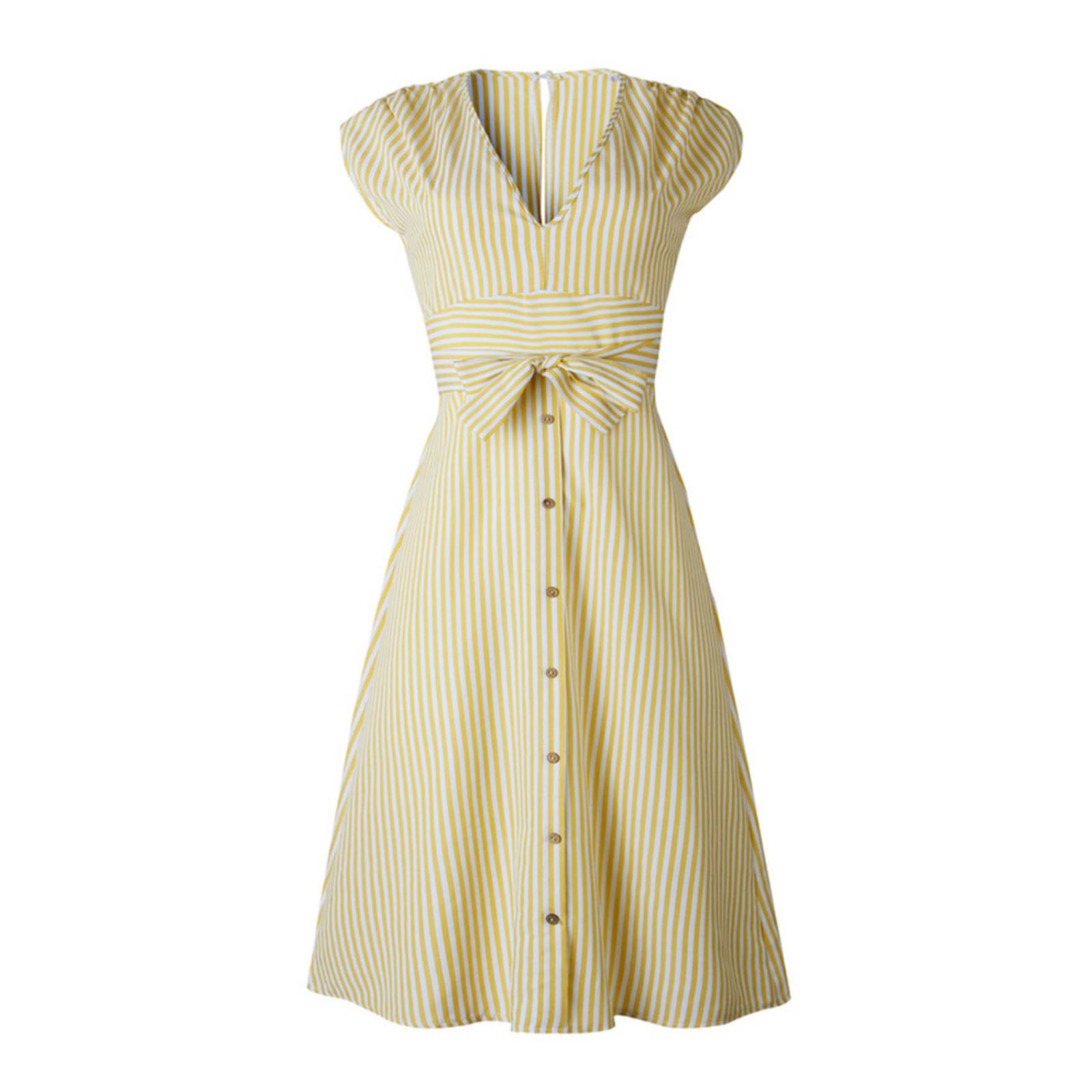 Hermoso Vestido Midi Vintage Cuello V Corte Imperial Mpb-517 