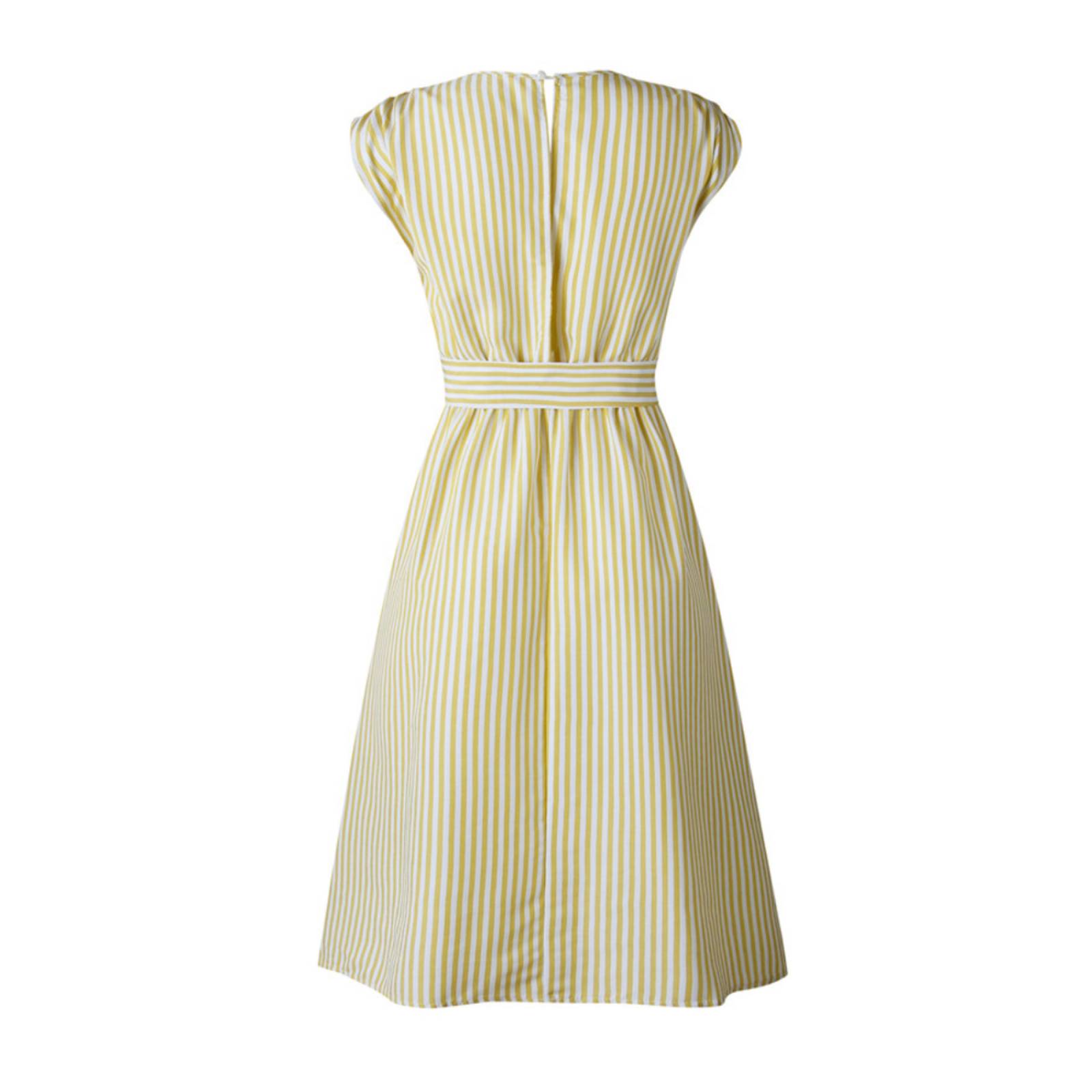 Hermoso Vestido Midi Vintage Cuello V Corte Imperial Mpb-517 