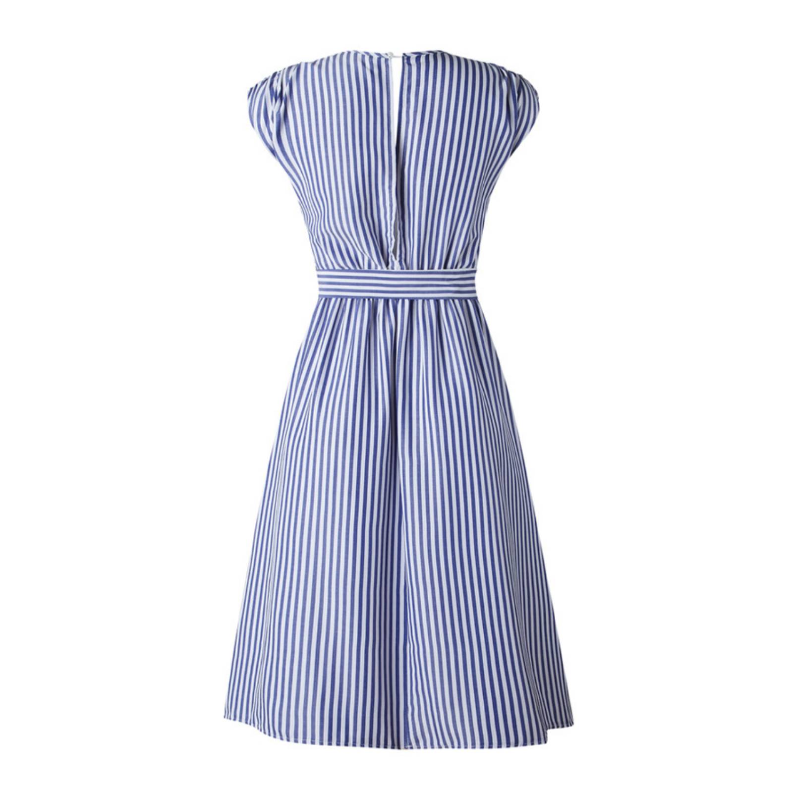 Hermoso Vestido Midi Vintage Cuello V Corte Imperial Mpb-517 