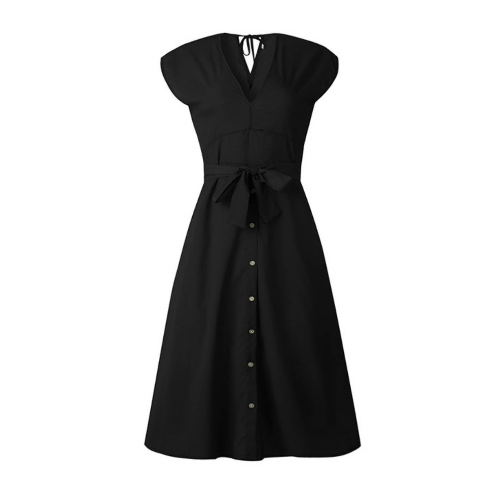 Hermoso Vestido Midi Vintage Cuello V Corte Imperial Mpb-517 