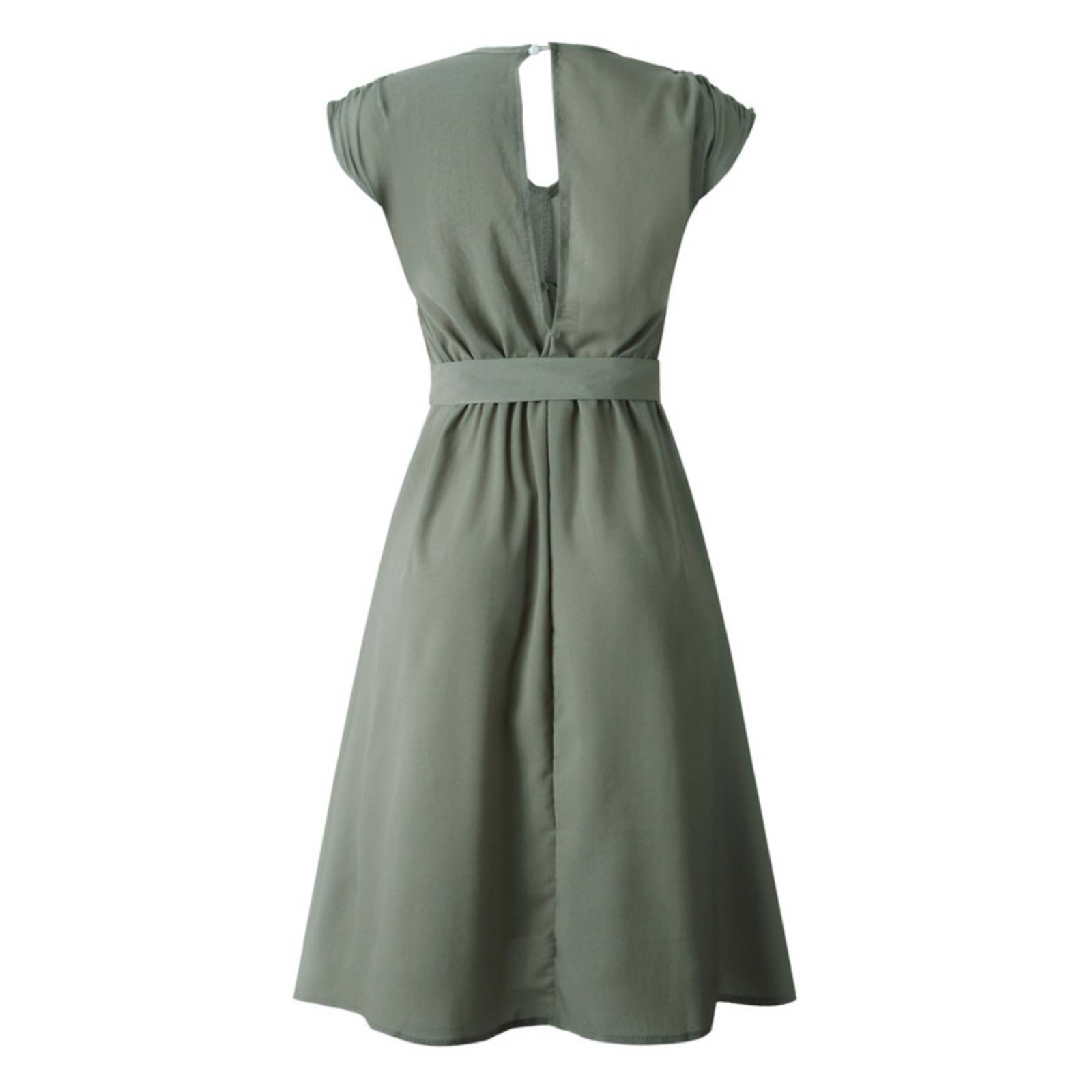 Hermoso Vestido Midi Vintage Cuello V Corte Imperial Mpb-517 