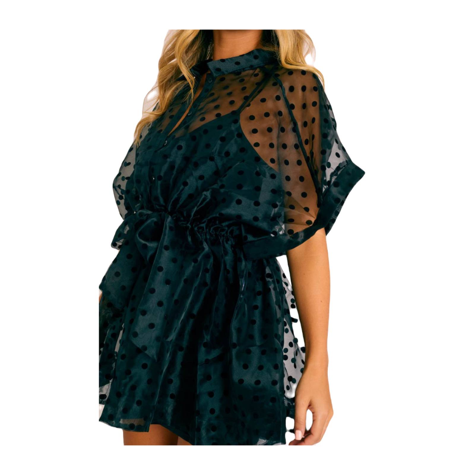 Vestido Transparente De Malla Fresca Para Mujer M-282 