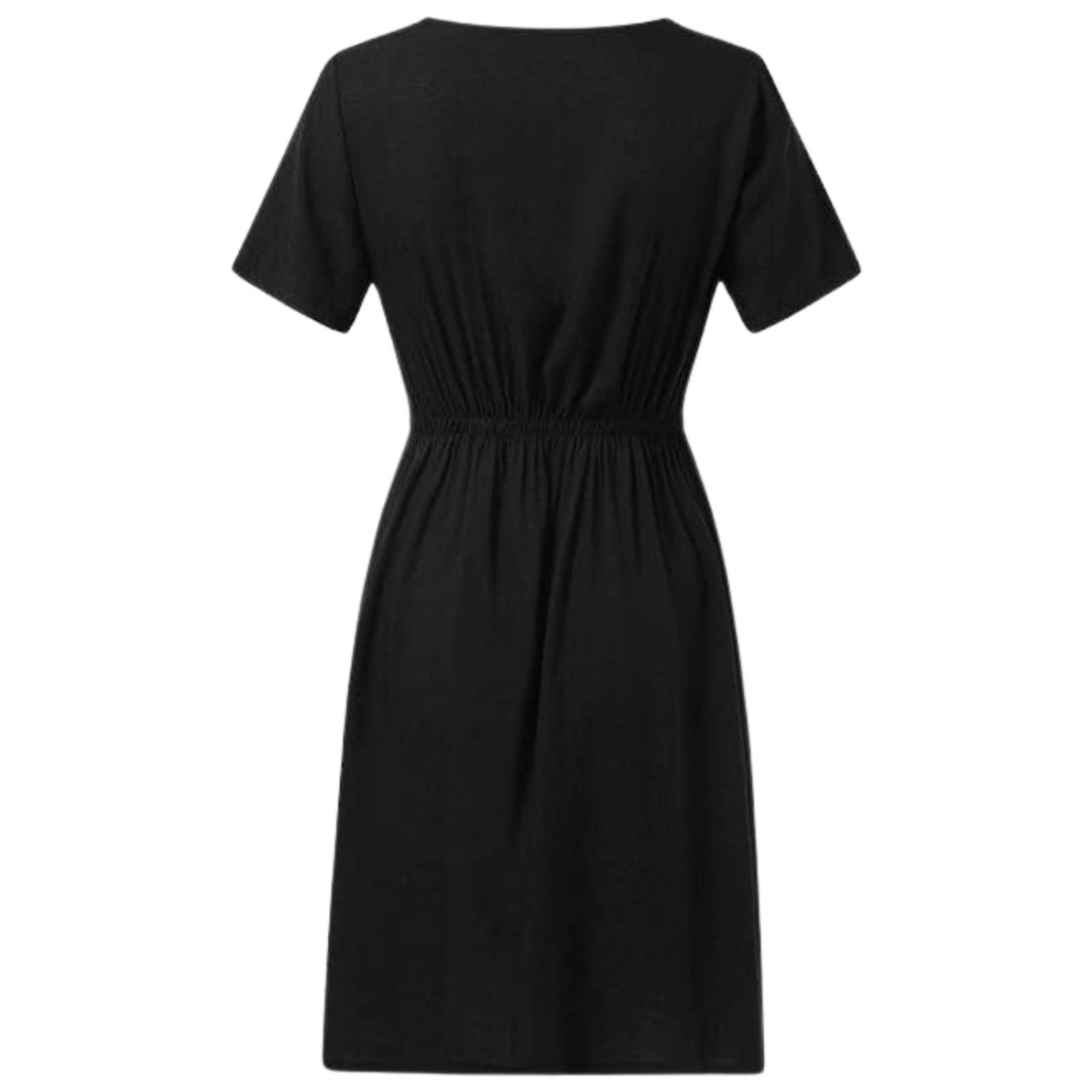 Vestido Corto Con Botones Frontales Cuello En V Para Mujer M