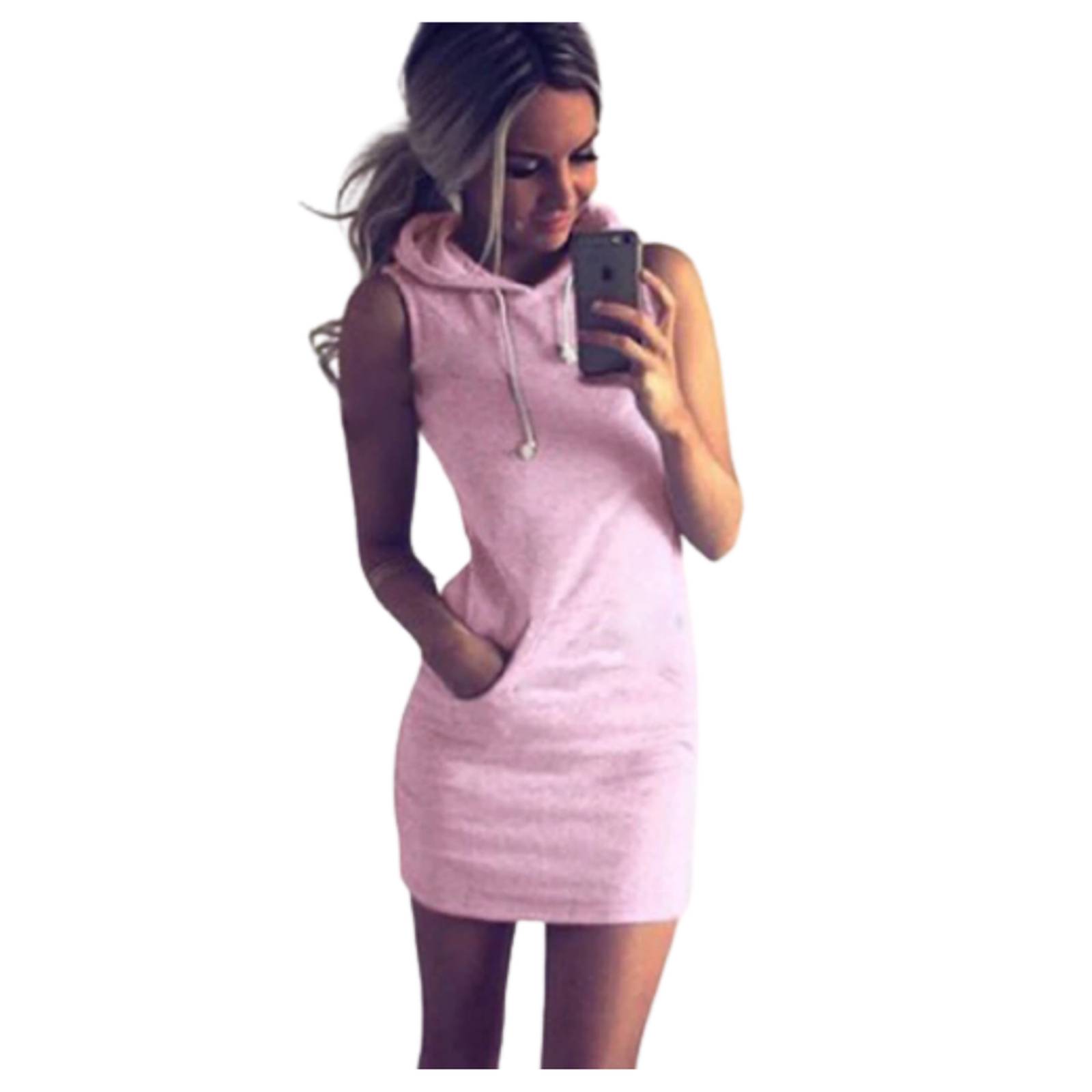 Vestido Corto Ajustado Con Capucha Moda Mujer M-217 