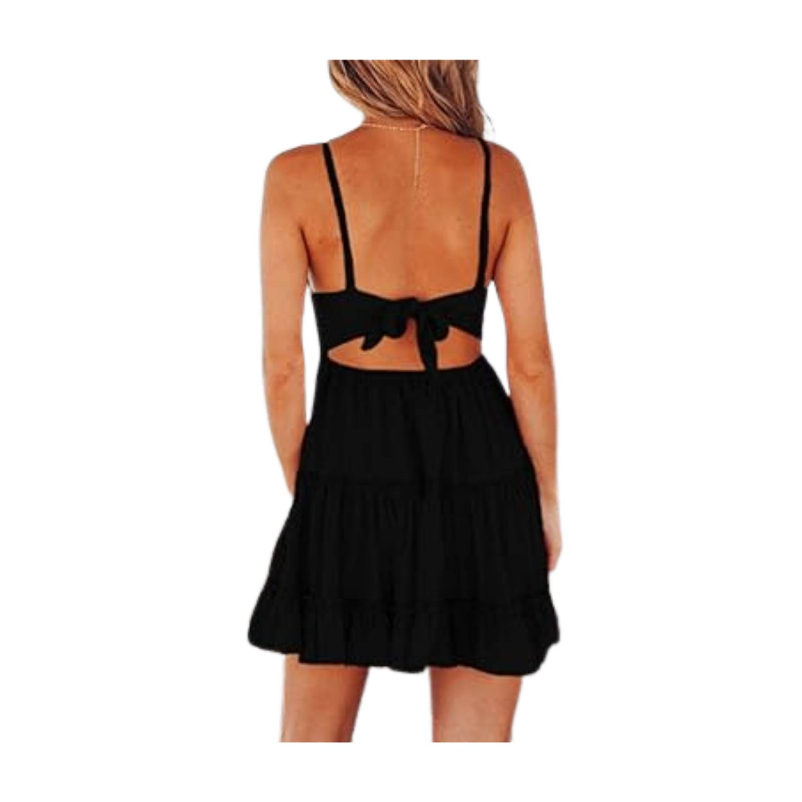 Vestido Corto Bohemio Encaje Cuello V Para Mujer M-036 