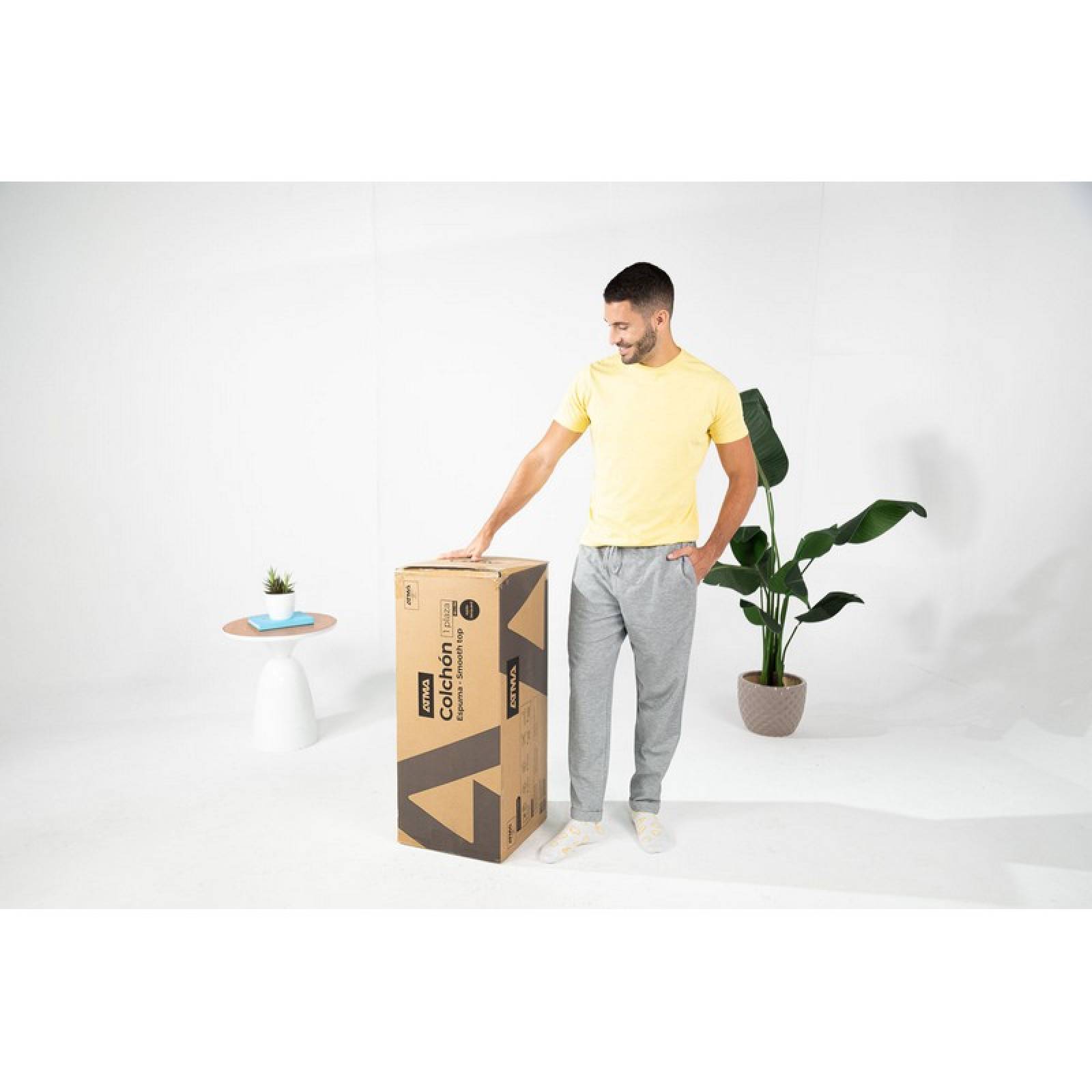 Colchón ATMA Individual Smooth Top con Pillow 100x190 Memory Foam (Semi Firme)