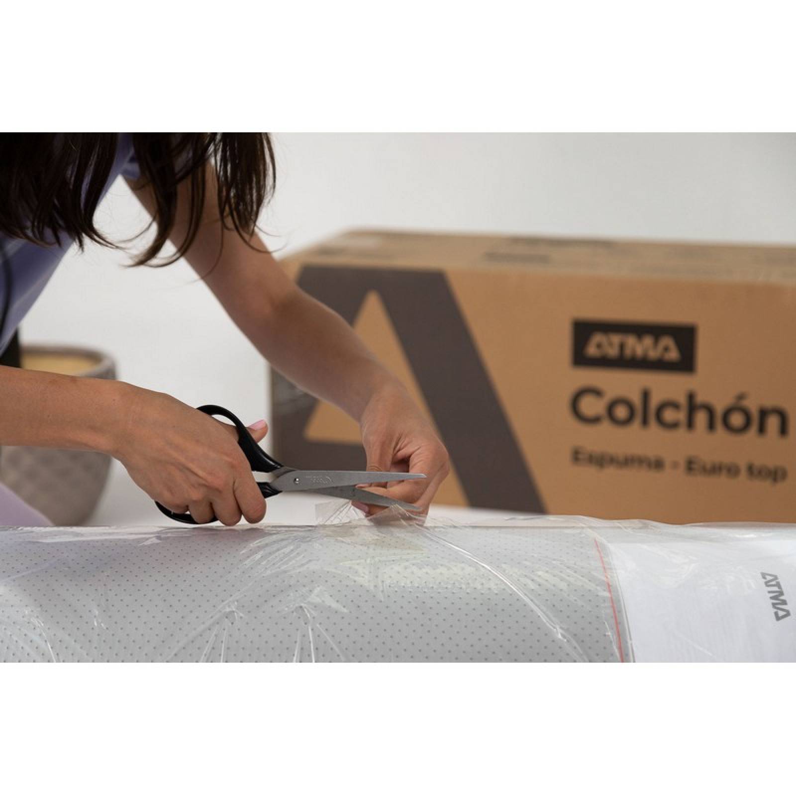 Colchón ATMA Individual Smooth Top con Pillow 100x190 Memory Foam (Semi Firme)