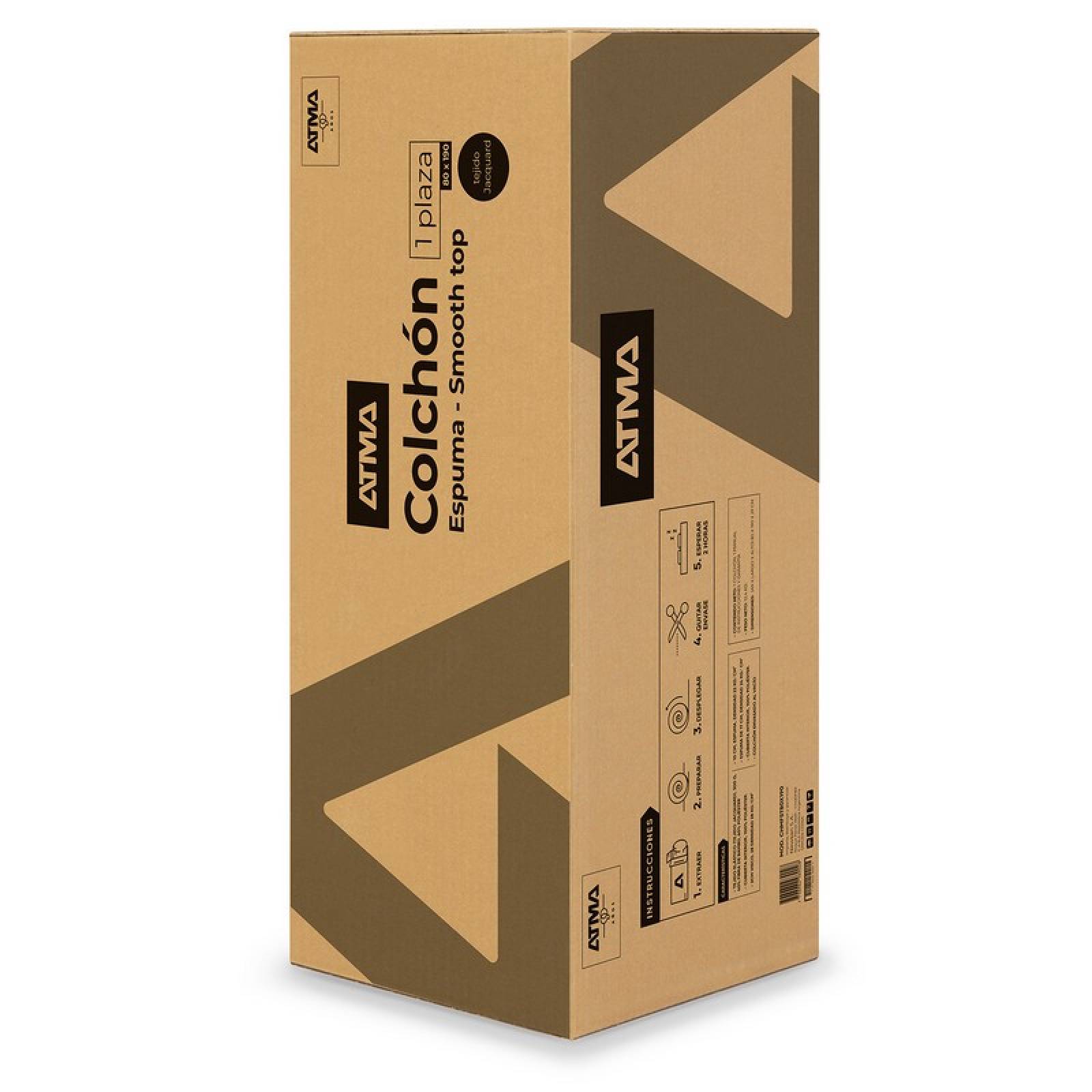 Colchón ATMA Individual Smooth Top con Pillow 100x190 Memory Foam (Semi Firme)