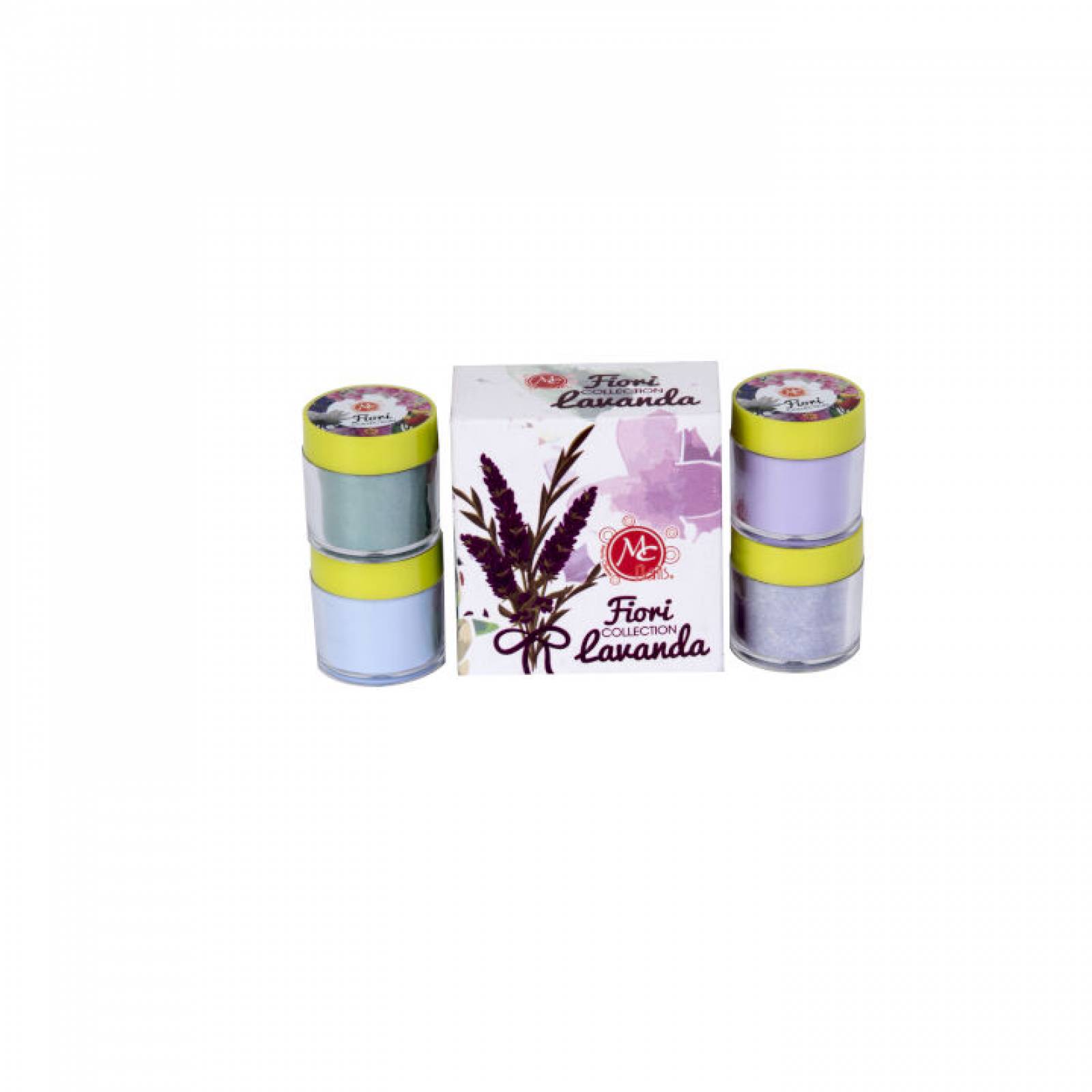Caja de Polvo acrilico Fiori Lavanda 4 pz