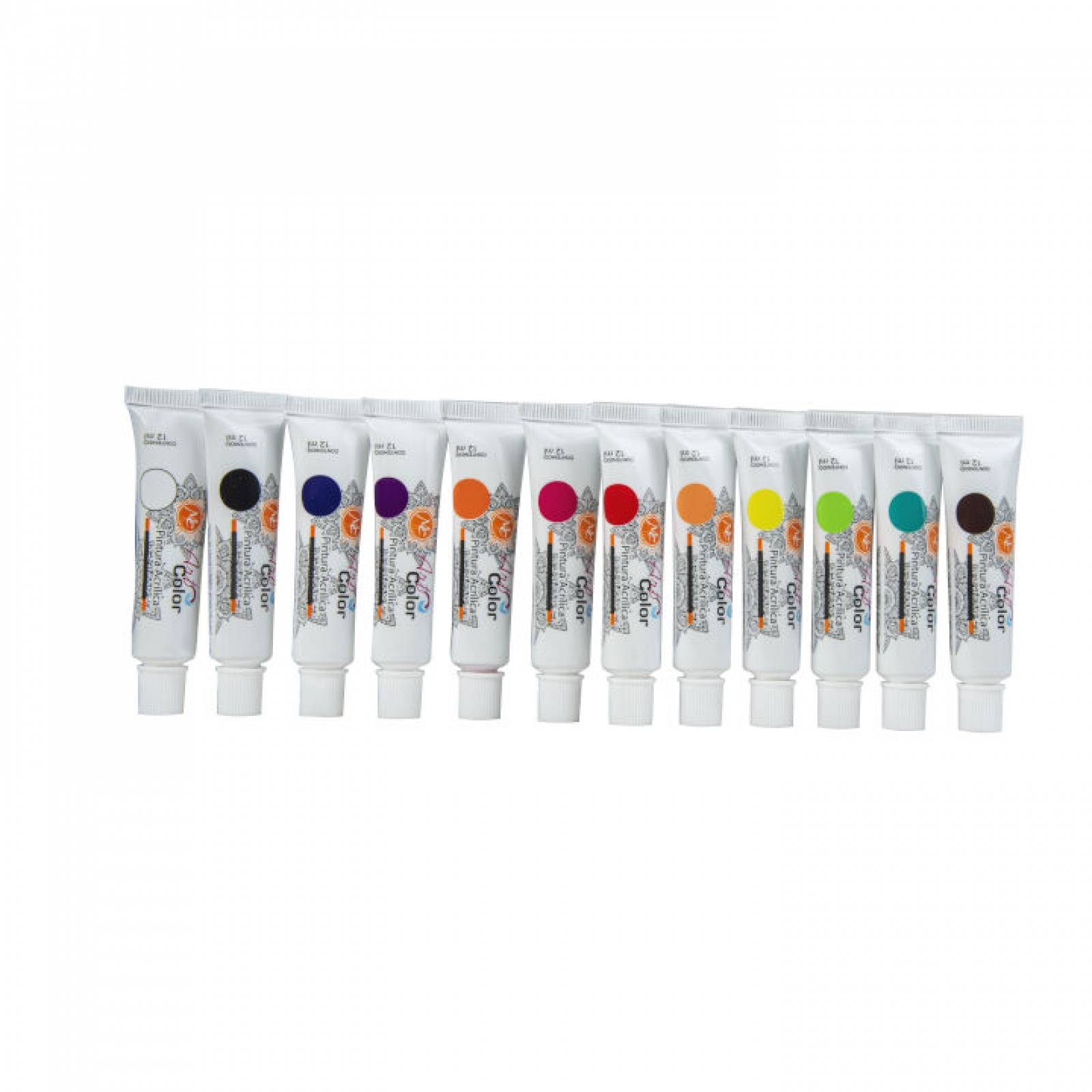 Paquete de pinturas para mano alzada 12 pz de 12 ml c/u