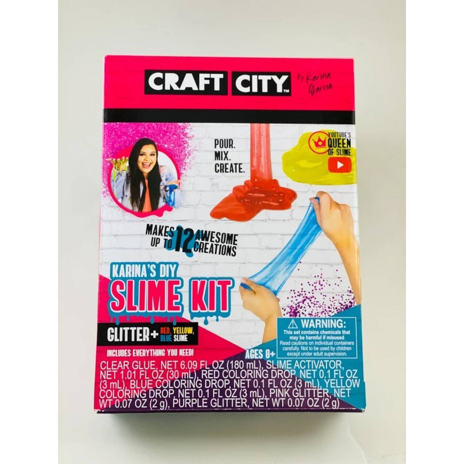 Craft City Diy Slime Kit glitter + Rosa Azul Slime