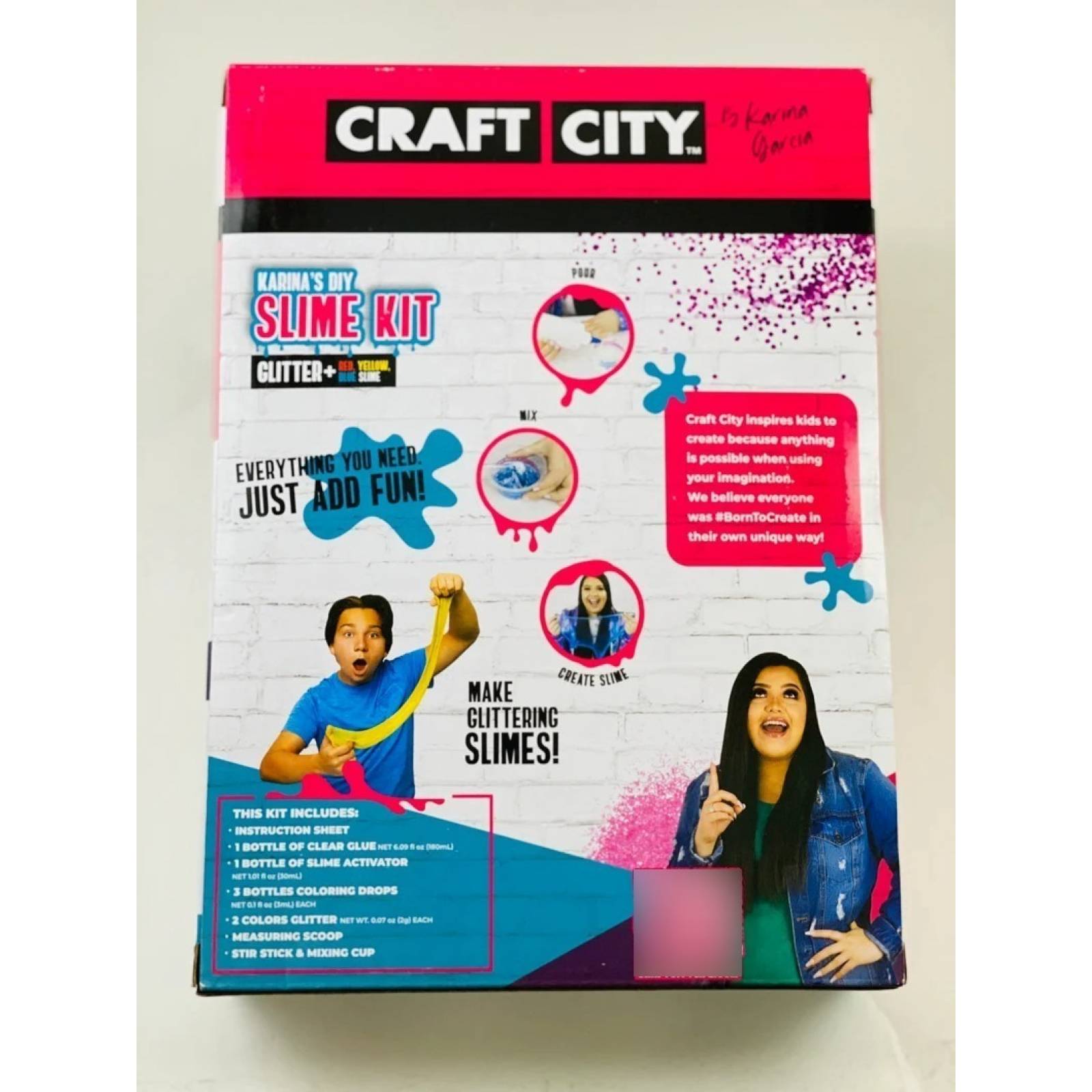 Craft City Diy Slime Kit glitter + Rosa Azul Slime