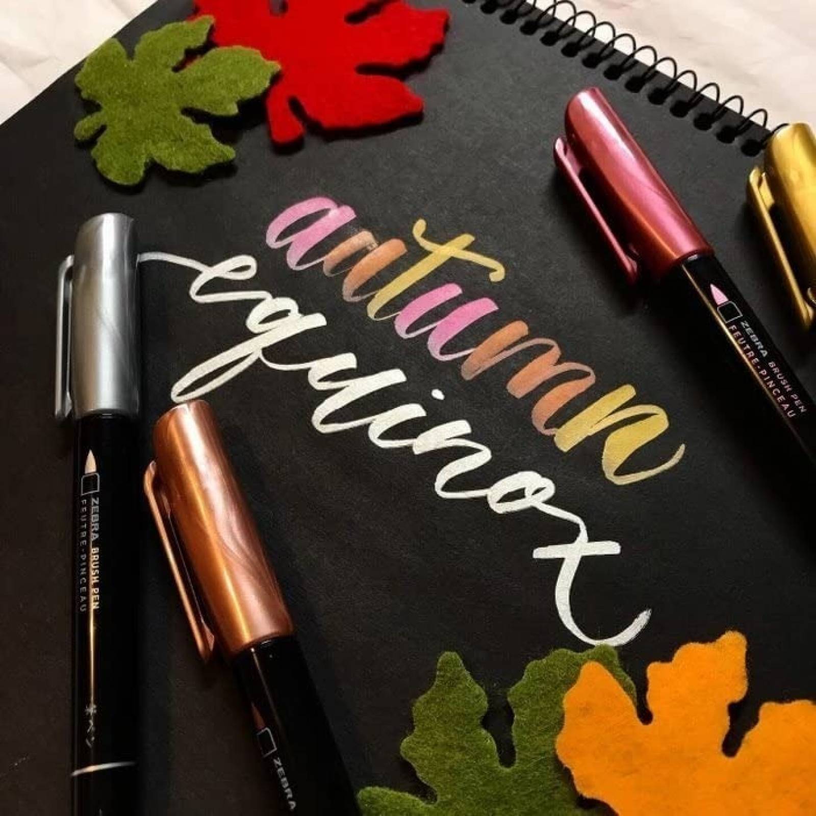 Pluma Pincel Zebra Metallic Brush Pen 3 Piezas