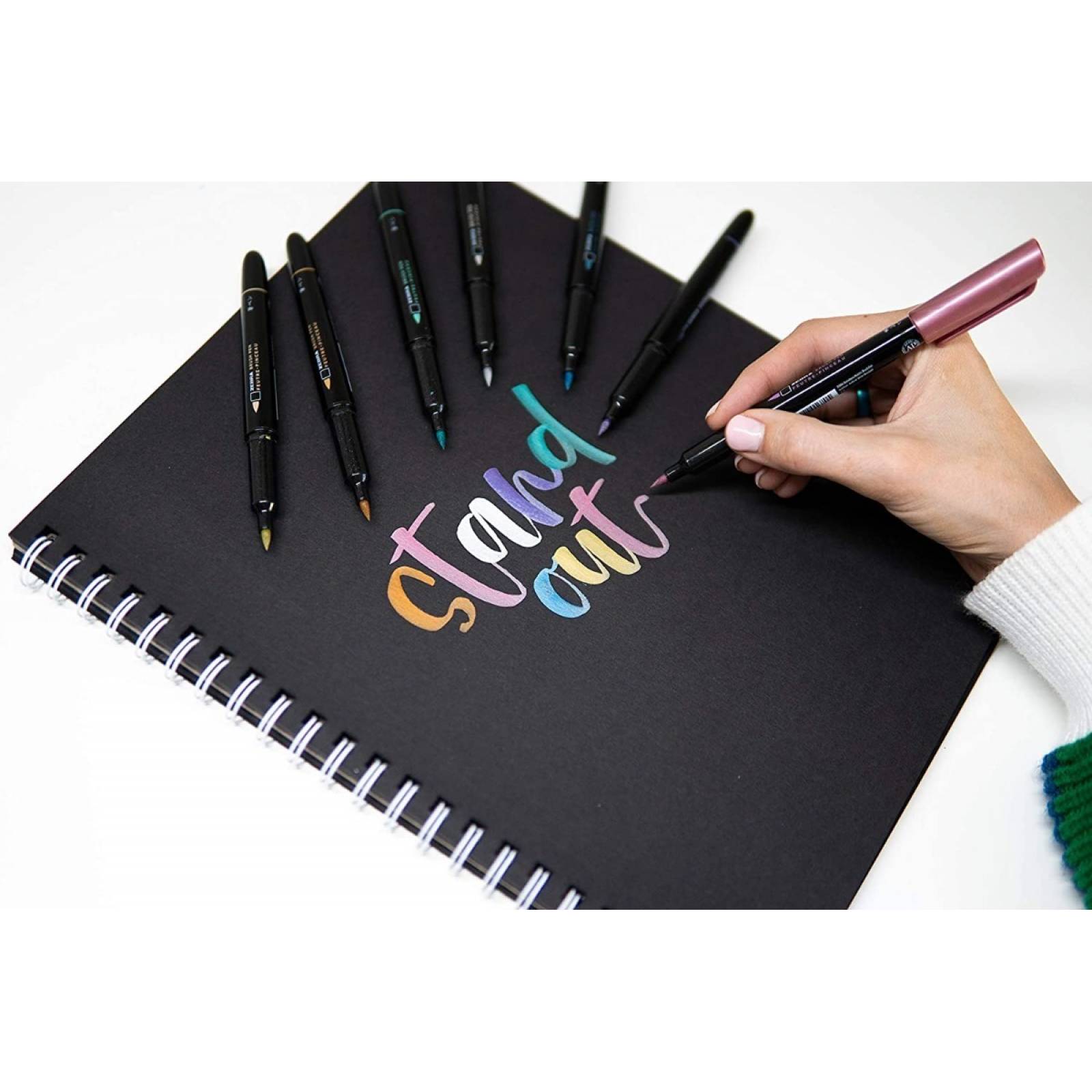 Pluma Pincel Zebra Metallic Brush Pen 3 Piezas