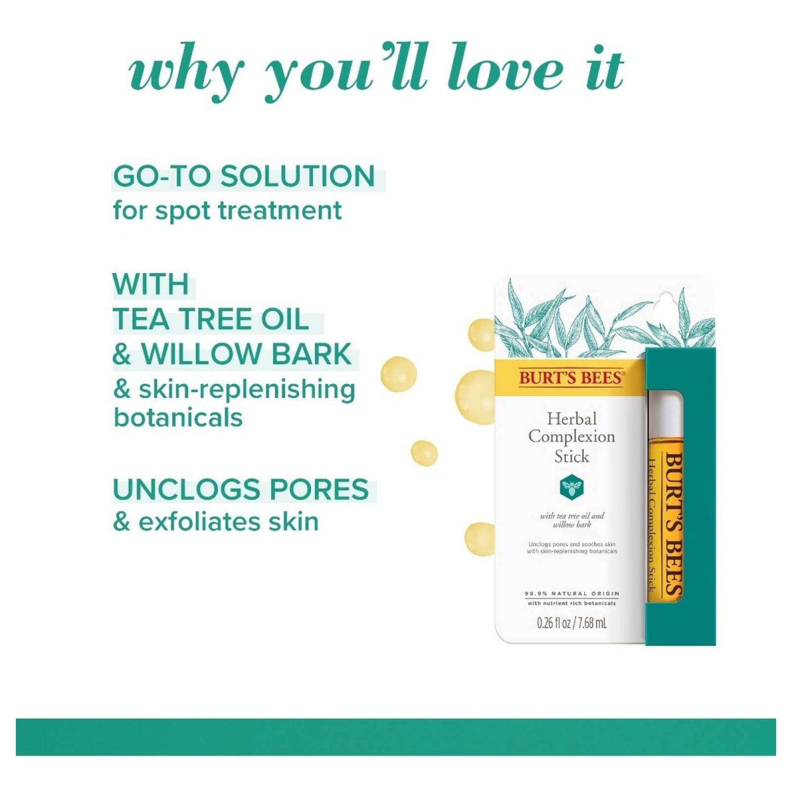 Burt's Bees Herbal Complexion Stick 026 Oz