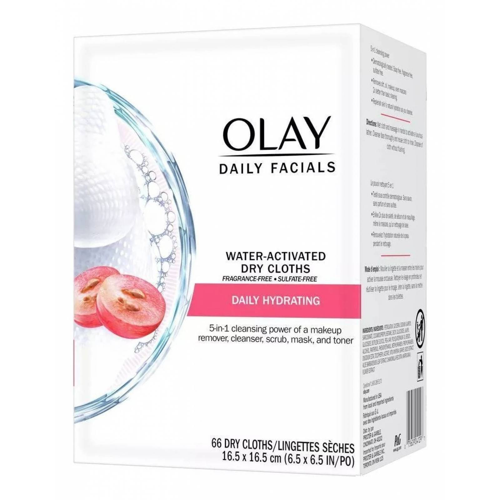 Olay Daily Facials Toallas Desmaquillantes 66 Piezas