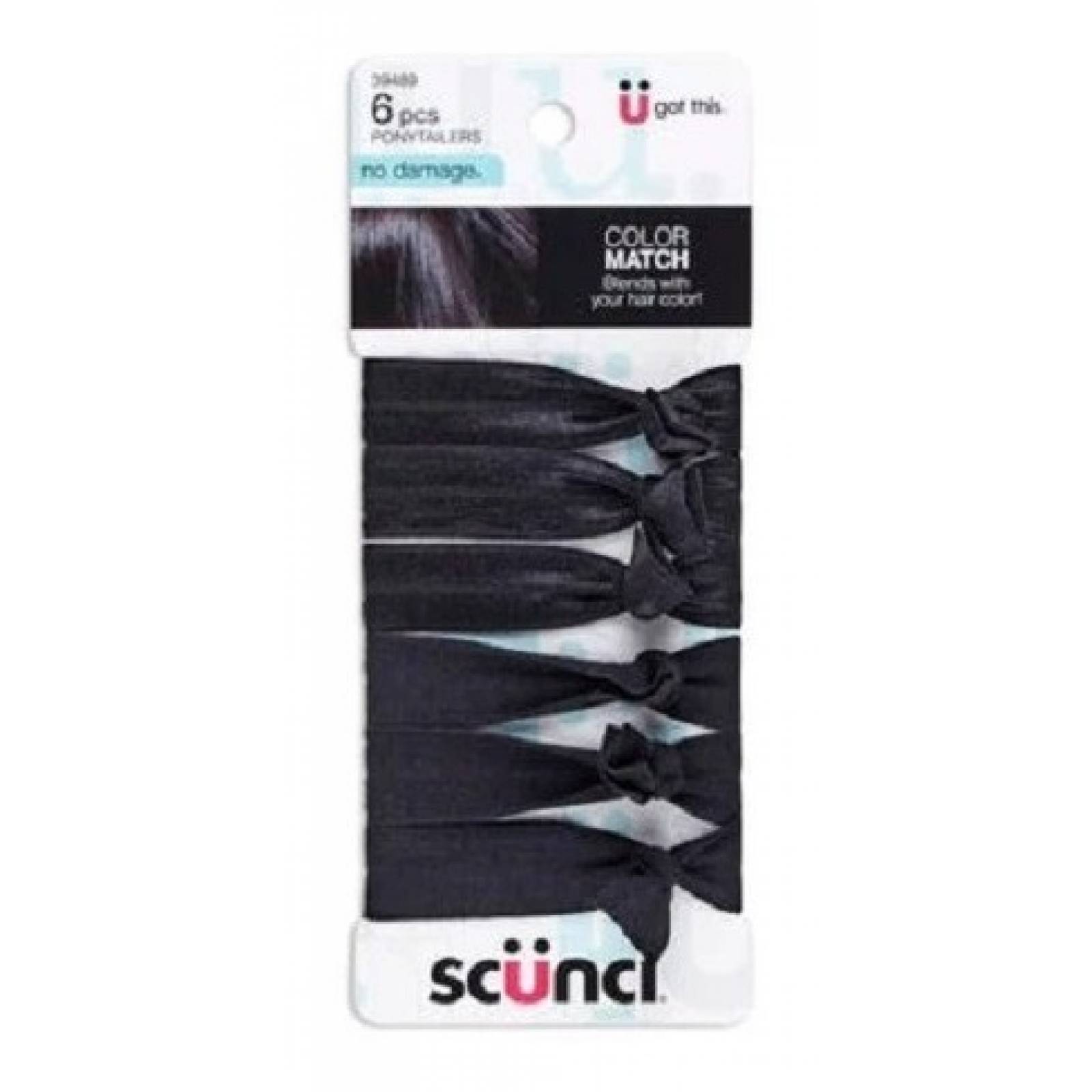 Scünci Listones Para Sujetar Cabello Negro 6 Piezas